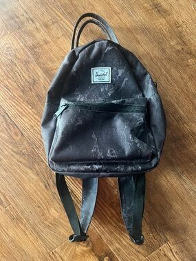 Herschel Supply Company Black Marble Pattern Mini Backpack